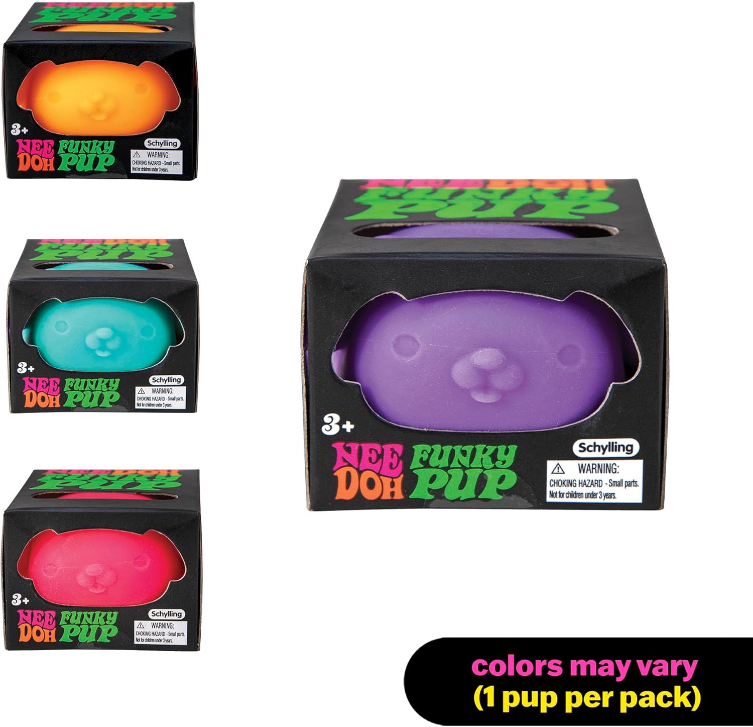 Schylling NeeDoh Funky Pups ?C Squishy Sensory Toy ?C Soft Dough Filling ?C Ages 3 and Up - Color May Vary; One Dog Per Pack - Image 5